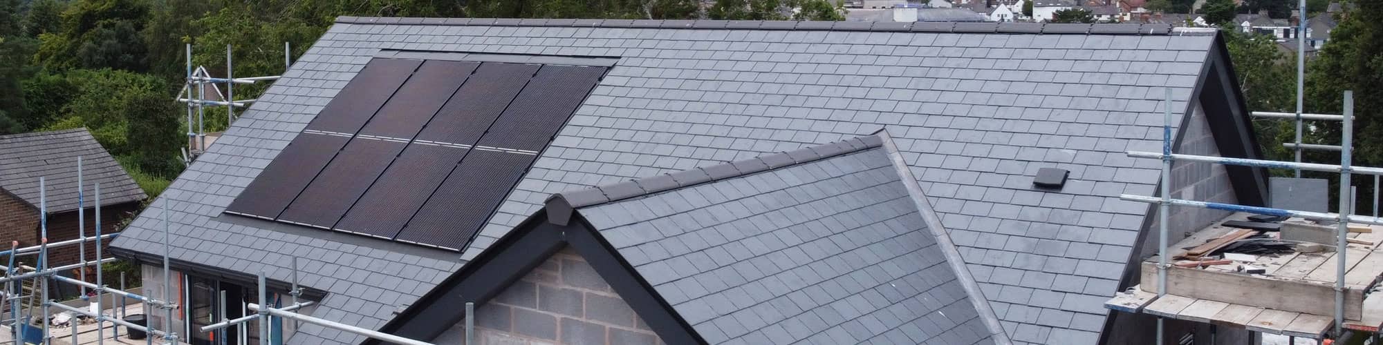 New slate roof on North Wales house