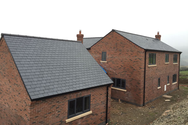 Slate roof on housing extension