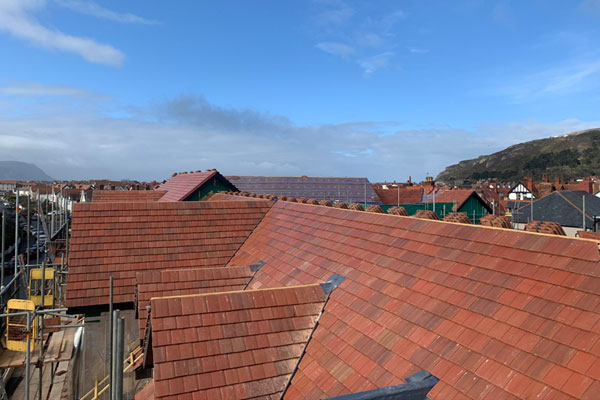 Red tiled roof on North Wales property
