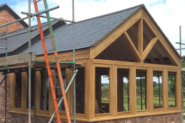 Slate roof on new build house